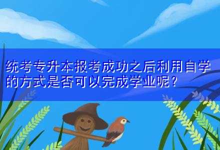 統(tǒng)考專升本報(bào)考成功之后利用自學(xué)的方式是否可以完成學(xué)業(yè)呢？