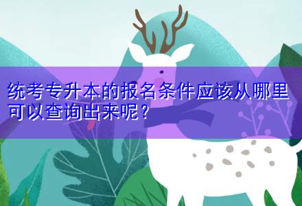 統(tǒng)考專升本的報(bào)名條件應(yīng)該從哪里可以查詢出來(lái)呢？
