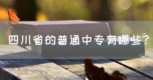 四川省的普通中專有哪些？(圖1)