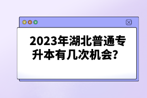 2023年湖北普通專升本有幾次機會？