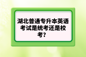 湖北普通專(zhuān)升本英語(yǔ)考試是統(tǒng)考還是?？?？