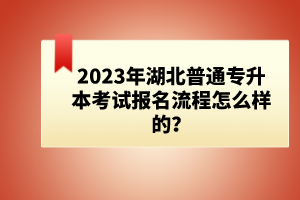 2023年湖北普通專升本考試報名流程怎么樣的？