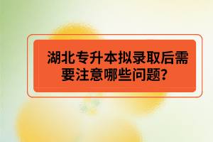 湖北專升本擬錄取后需要注意哪些問題?
