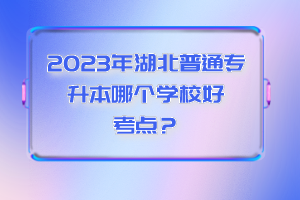 2023年湖北普通專升本哪個學(xué)校好考點？