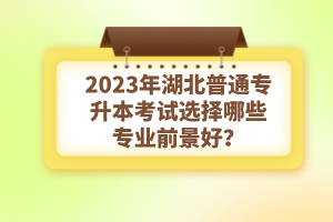 2023年湖北普通專升本考試選擇哪些專業(yè)前景好？
