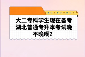 大二?？茖W生現(xiàn)在備考湖北普通專升本考試晚不晚??？