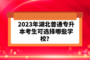 2023年湖北普通專升本考生可選擇哪些學(xué)校?