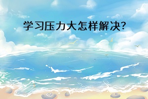 學習壓力大怎樣解決？